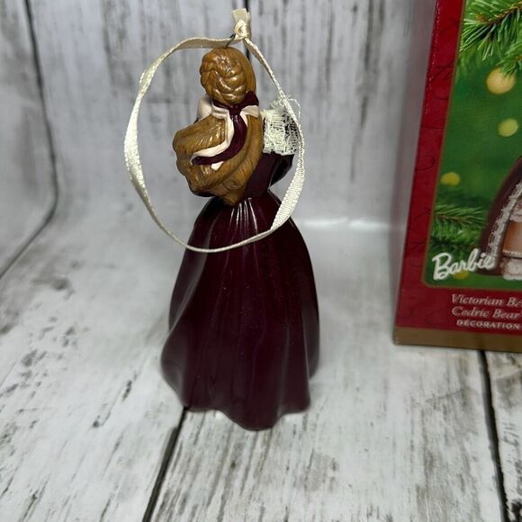 Hallmark Victorian Barbie with Cedric Bear Ornament 2000 - Picture 3 of 7